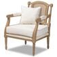 Baxton Studio Clemence Arm Chair in Ivory, , large