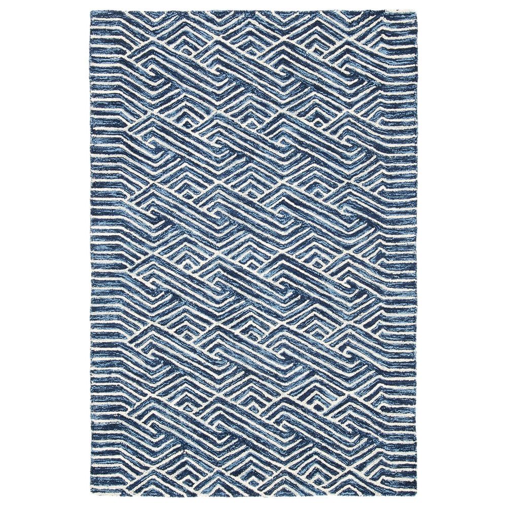 Safavieh Micro-Loop 3" x 5" Dark Blue and Ivory Area Rug, , large