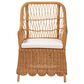 Baxton Studio Teresa Arm Chair with Light Honey Rattan in White, , large
