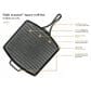 Lodge Blacklock 12" Square Triple Seasoned Cast Iron Grill Pan in Black, , large
