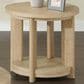 Golden Wave Furniture Pacific Grove Round End Table in Sand Dune, , large