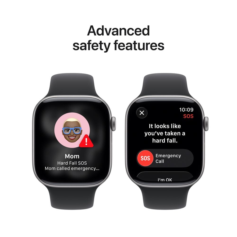Apple Watch Series 11 &#40;GPS&#41; 46mm Space Gray Aluminum Case with Black Sport Band - M/L - Space Gray - &#40;2025&#41;&#40;Pre-Order&#41;, , large