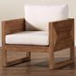 Baxton Studio Helina Arm Chair with Bleached Light Brown Seagrass in White, , large