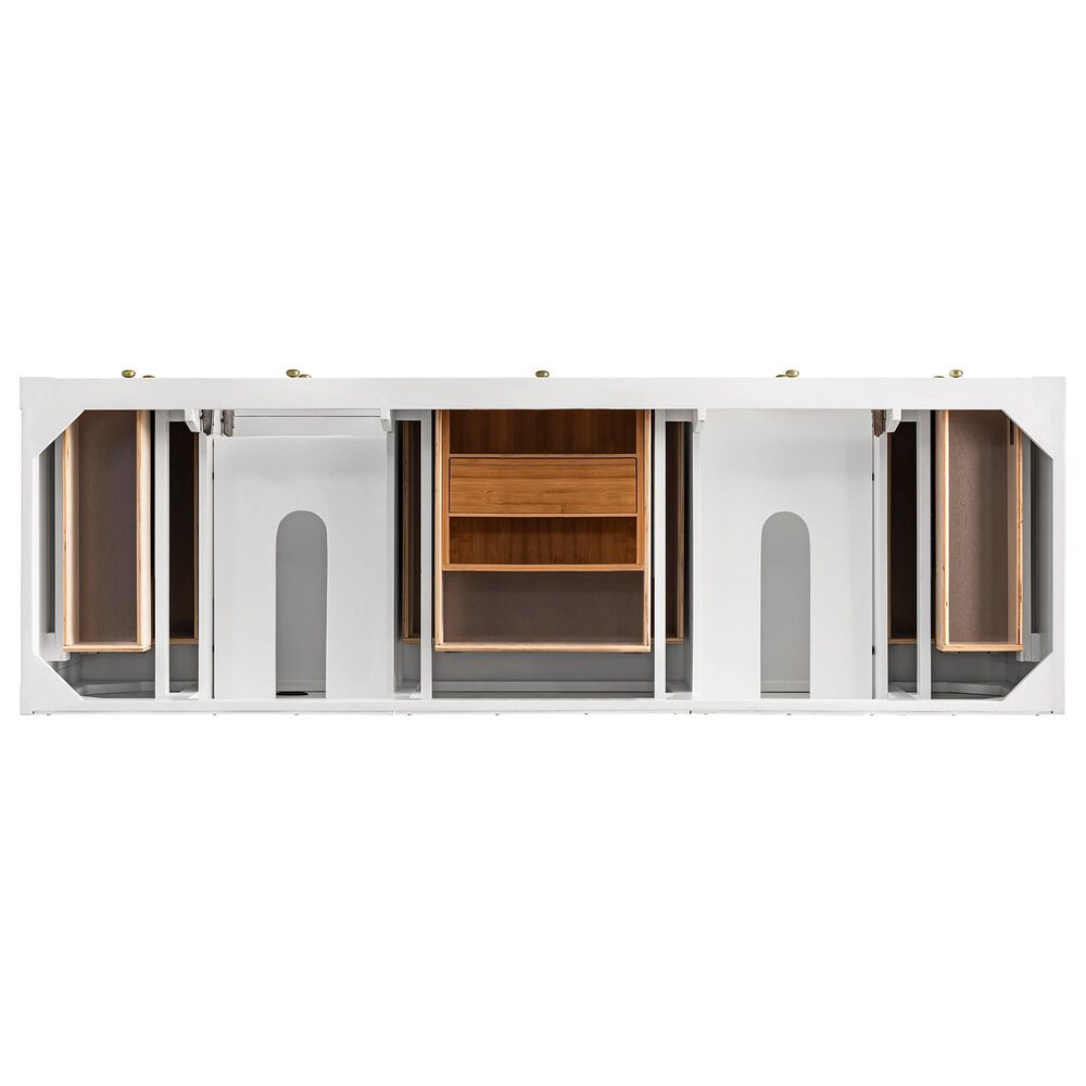 James Martin Vanities Breckenridge 72" Double Bathroom Vanity in Bright White with 3 cm Eternal Jasmine Pearl Silestone Top, Rectangular Sinks and FreePower Wireless Charger, , large