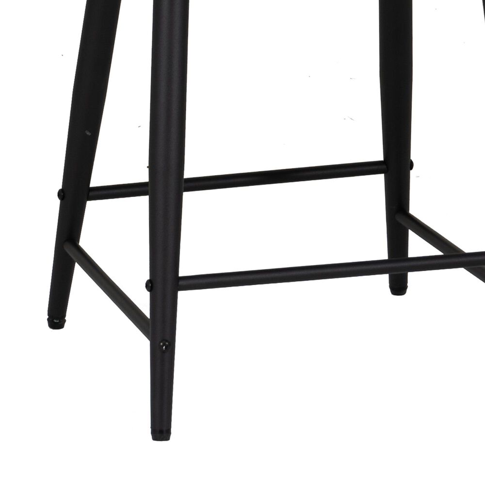 Linon Home Decor Elder 24" Counter Stool with Navy Cushion in Black, , large