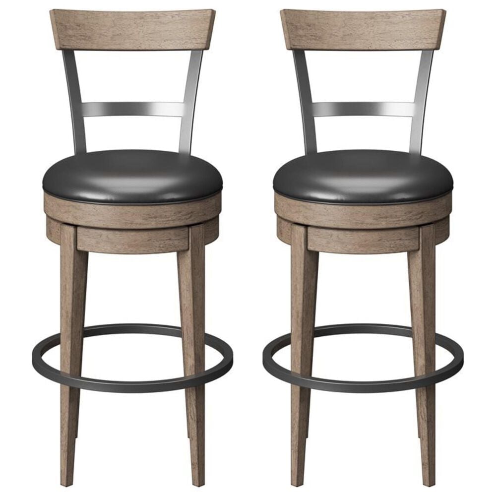 Emerald Home Furnishings Benton Swivel Bar Stool in Pecan Brown &#40;Set of 2&#41;, , large