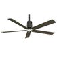Minka-Aire Clean 60" Ceiling Fan with LED Light in Matte Black and Brushed Nickel, , large