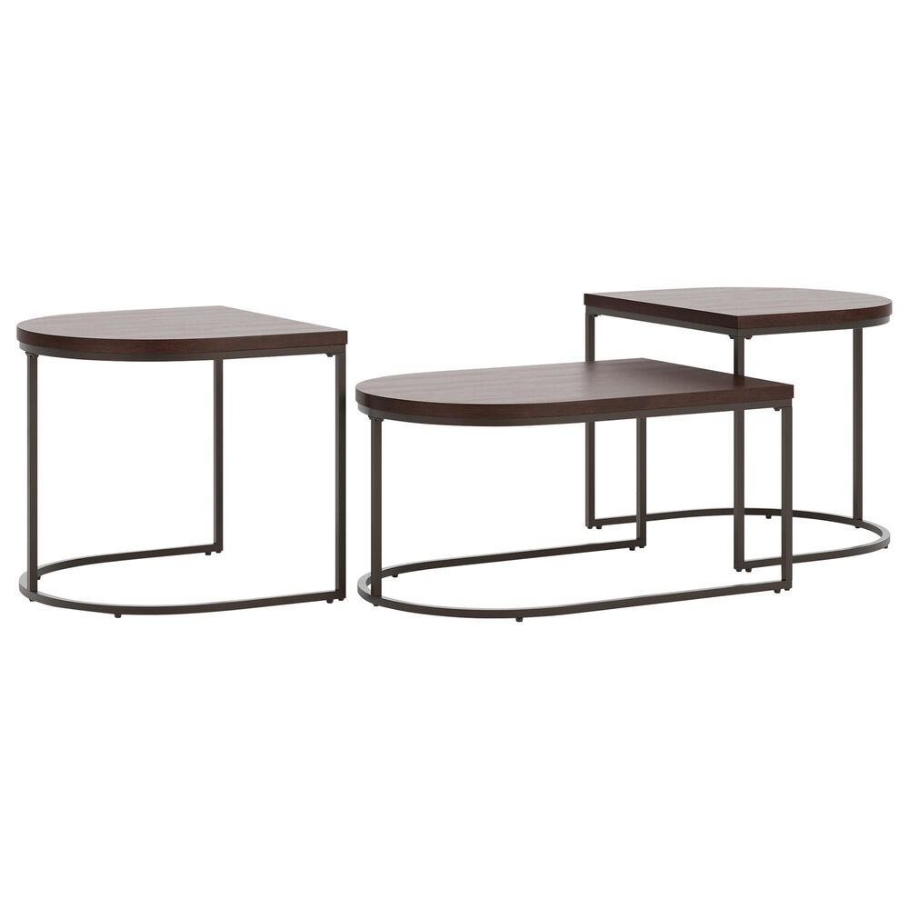 Ashley Vanmore Occasional Table Set in Dark Brown and Bronze (Set of 3), , large