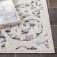 Safavieh Cabana CBN656A 4" Square Ivory and Grey Indoor/Outdoor Area Performance Rug, , large