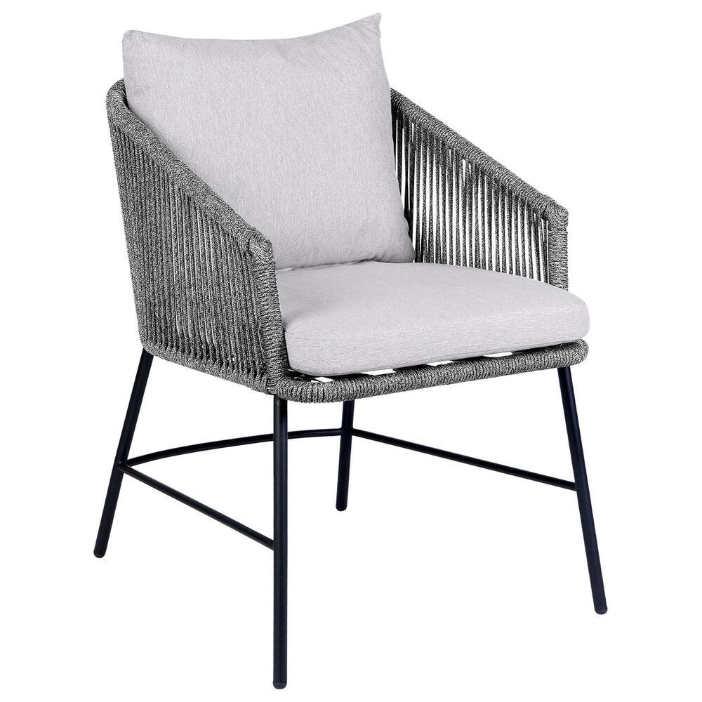 Blue River Ditas Outdoor Dining Chair with Grey Cushions in Black, , large