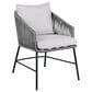 Blue River Ditas Outdoor Dining Chair with Grey Cushions in Black, , large