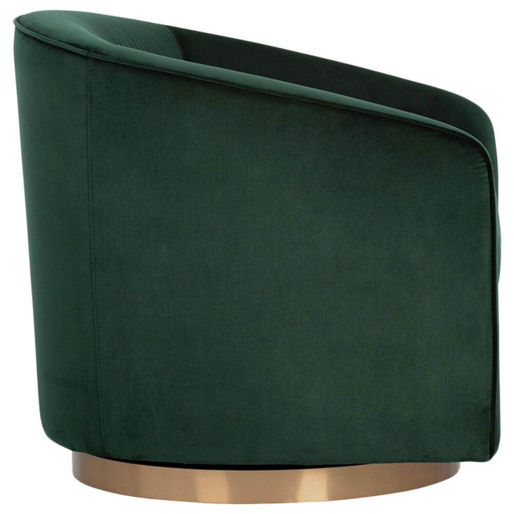 37B Hazel Swivel Lounge Chair in Deep Green Sky Velvet, , large