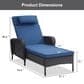 Sunwell Garden Outdoor Lounge Chair with Brown Rattan in Navy, , large