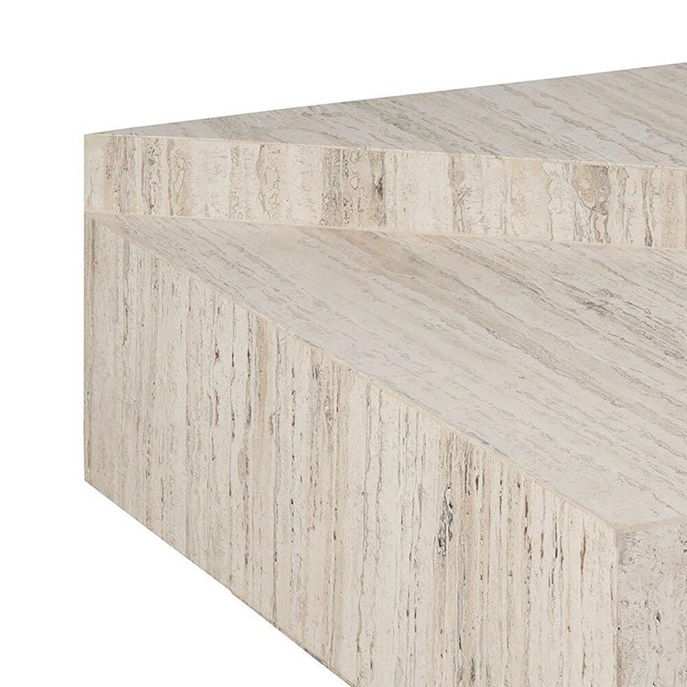 Furniture Worldwide Daxton Cocktail Table in White Travertine, , large