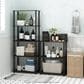HOMLUX 3-Tier Compact Open Storage Bookshelf in Espresso and Black, , large