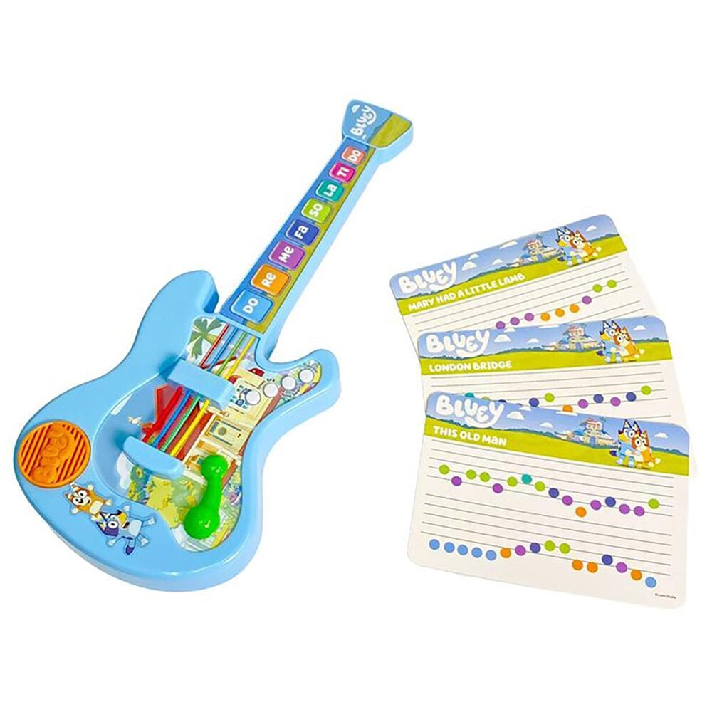 Bluey Music Time Band Electronic Guitar Musical Instrument in Blue, , large