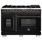 Forno Capriasca 48" Freestanding French Door Dual Fuel Range in Black, , large