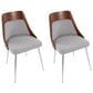 Lumisource Anabelle Side Chair with Grey Cushion in Chrome and Walnut (Set of 2), , large
