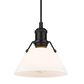 Golden Lighting Orwell 7" Small Pendant with Opal Shade in Matte Black, , large