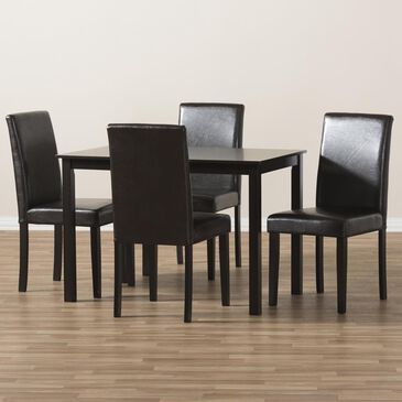 Baxton Studio Mia 5-Piece Dining Set in Dark Brown, , large