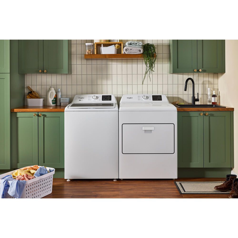 Whirlpool 4.2 - 4.3 Cu. Ft. Top Load Washer with 2-in-1 Removable Agitator and Soft Close Glass Lid in White, , large