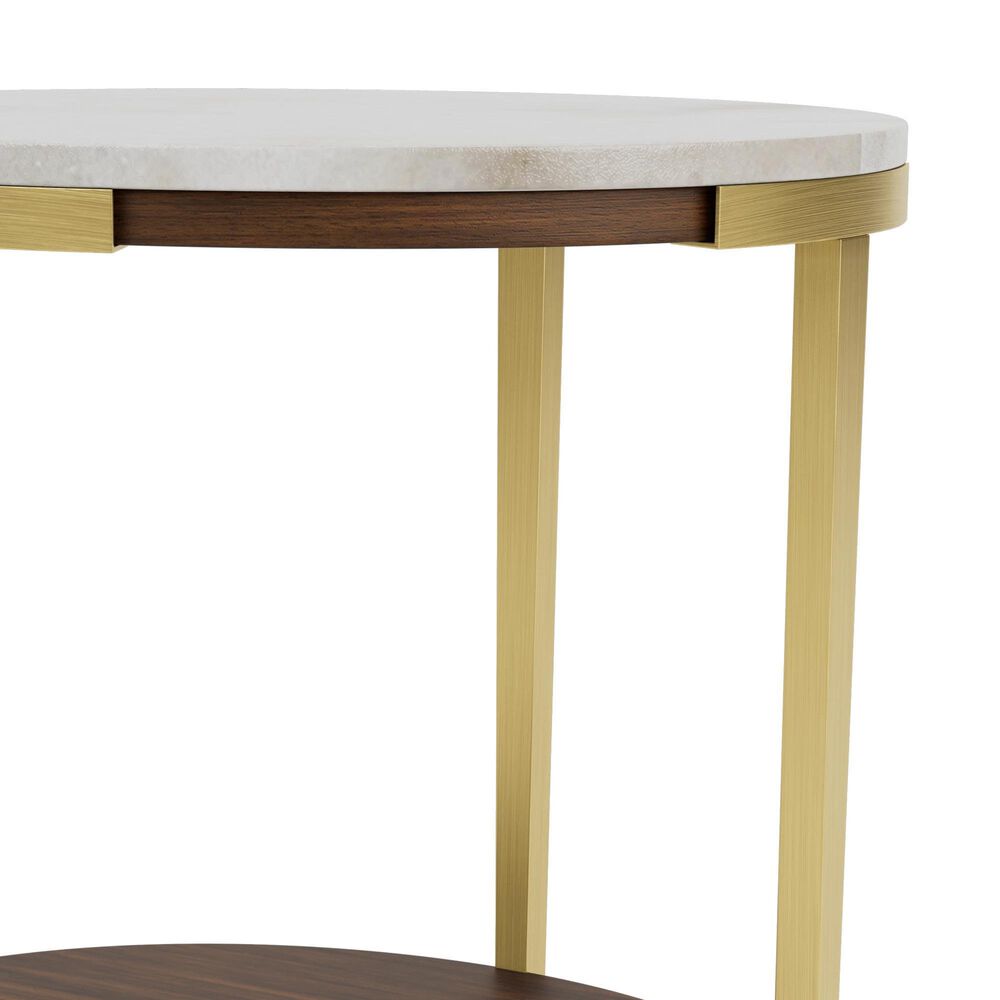 Riverside Furniture Emery Oval End Table in Smoked Cherry and Bronze, , large