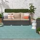 Nourison Versatile 9" x 12" Aqua and Teal Indoor/Outdoor Area Rug, , large