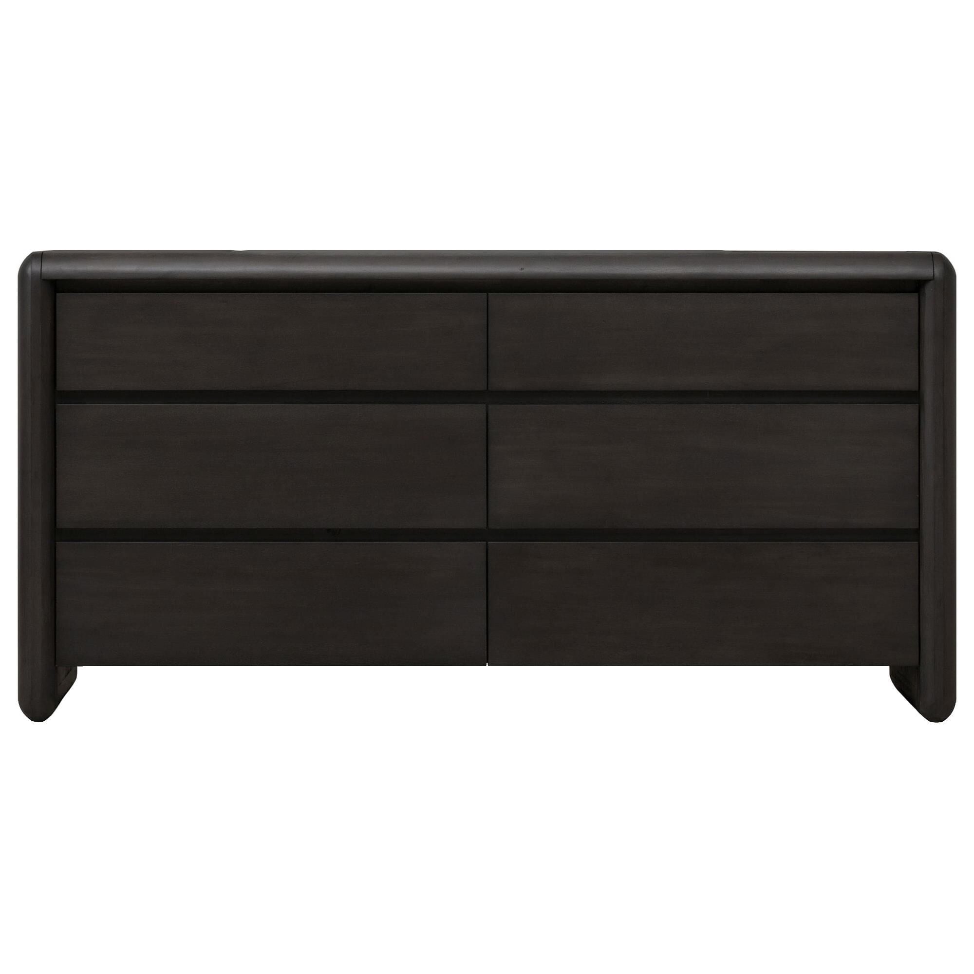 Urban Home Xolani 6-Drawer Dresser with Mirror in Jaguar