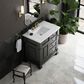 James Martin Vanities Brookfield 36" Single Bathroom Vanity in Black Onyx with 3 cm White Zeus Quartz Top and Rectangular Sink, , large