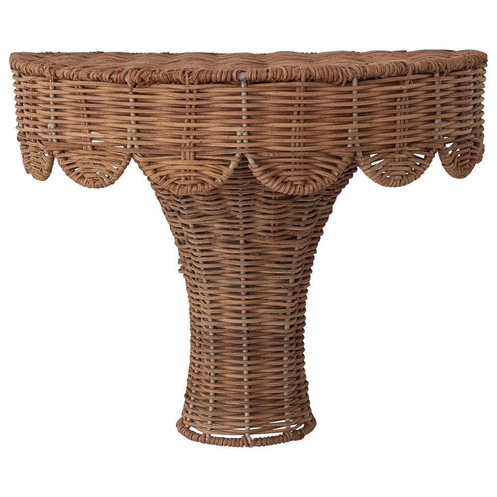 Creative Coop Heirloom 10.25" x 13.75" Hand-Woven Rattan Scalloped Wall Shelf in Natural, , large