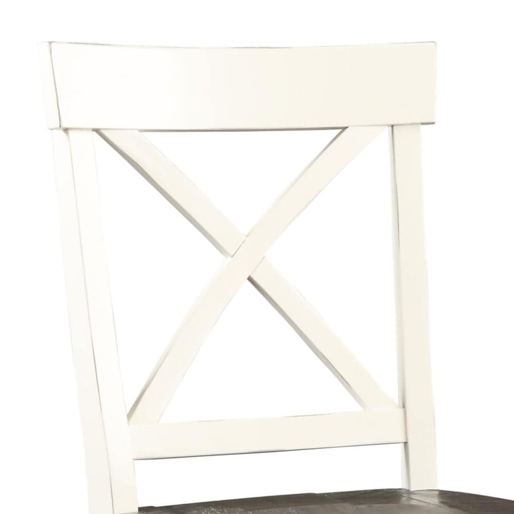Emerald Home Furnishings Mountain Retreat Counter Stool in Dark Mocha and Antique White &#40;Set of 2&#41;, , large
