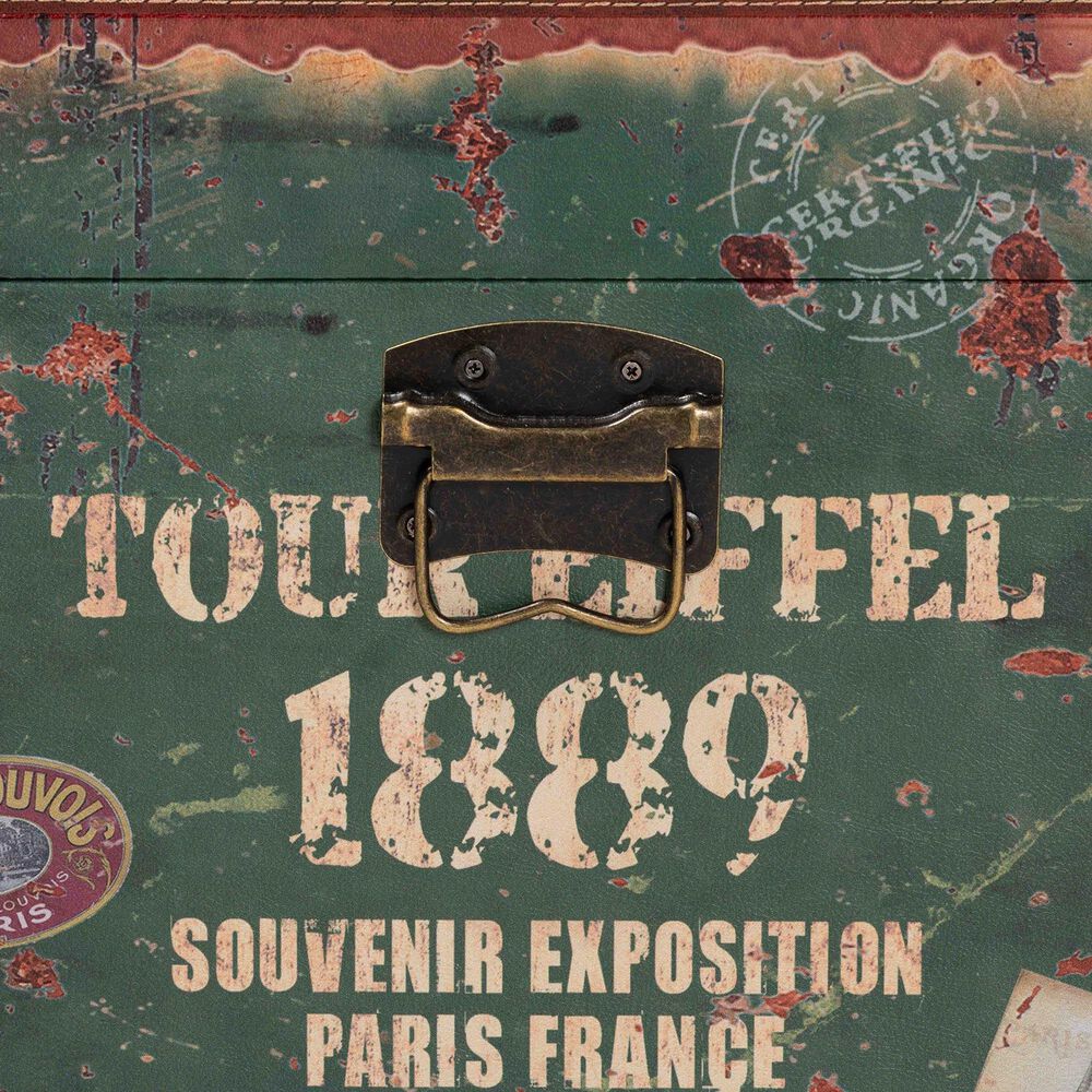 Baxton Studio Sabeen 2-Piece Storage Trunk Set in Green and Blue, , large