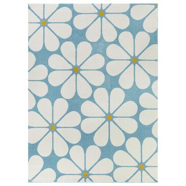 Balta Rugs Flowers 3"11" x 5"7" Blue Kids Area Rug, , large