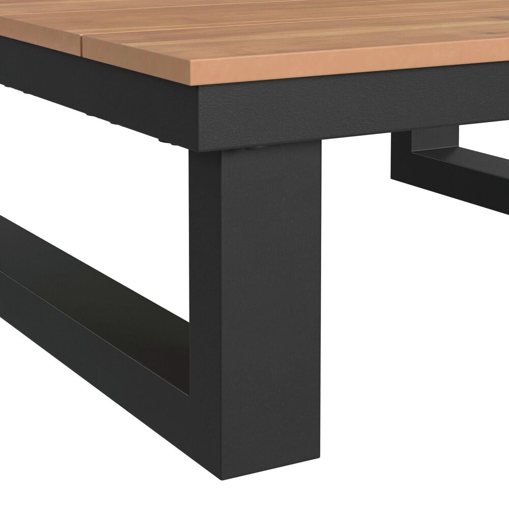 Mayberry Hill Cabana Outdoor Coffee Table with Natural Top in Black, , large