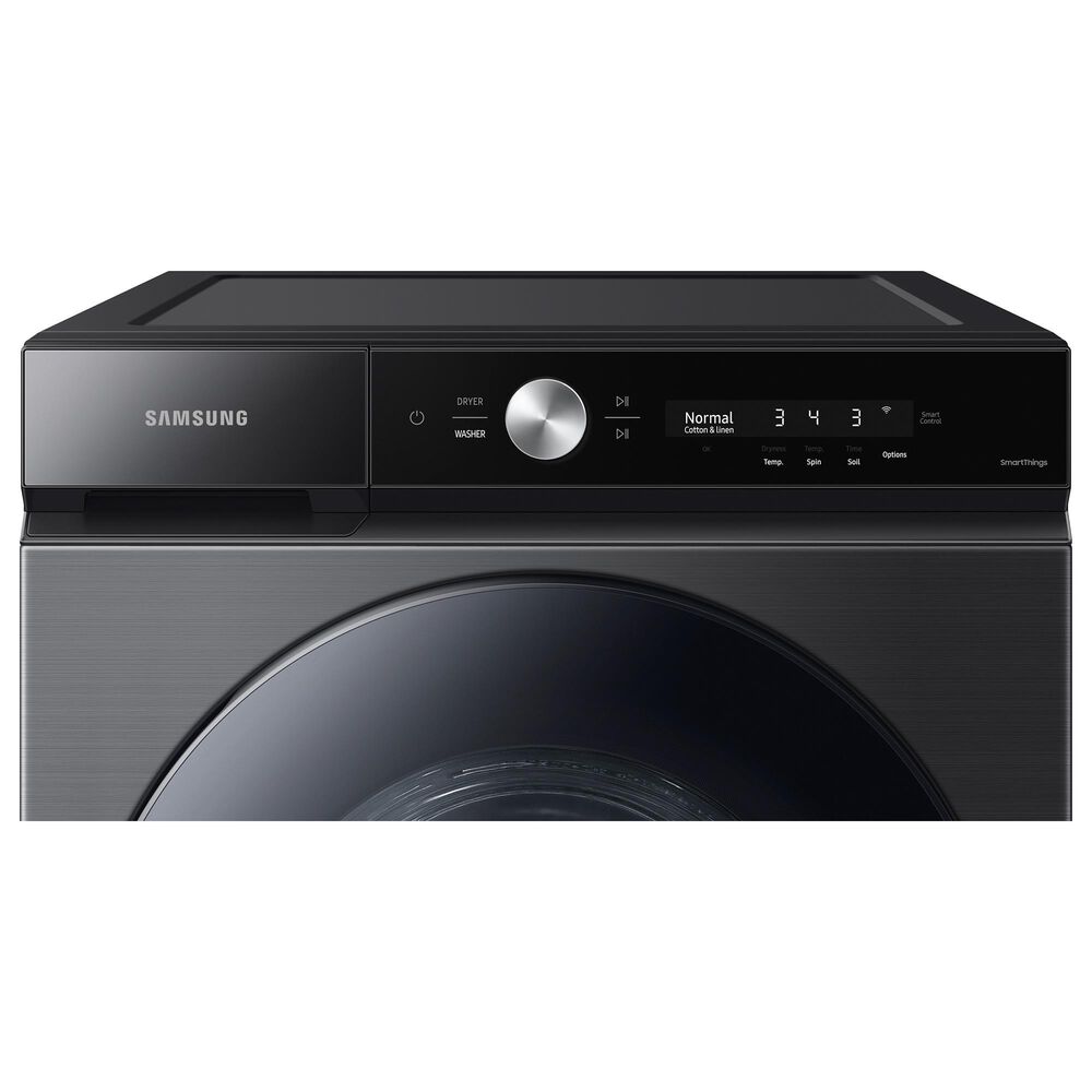 Samsung Bespoke 5.3 Cu. Ft. Front load Washer with Super Speed Wash and AI Smart Dial in Brushed Black, , large