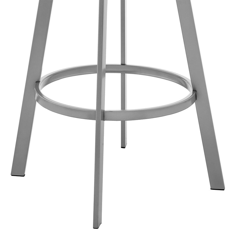 Blue River Bronson 26&quot; Swivel Counter Stool in White/Silver, , large