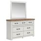 Ashley Savonport 7 Drawer Dresser and Mirror in White and Brown, , large