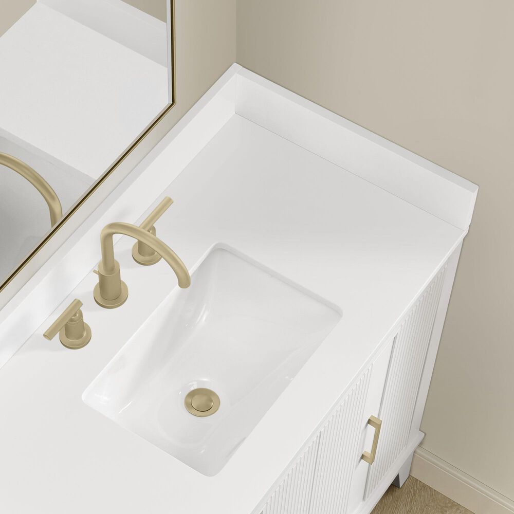 37B Fenwick 36" Single Bathroom Vanity in Bright White with Glossy White Composite Stone Top and Backsplash, , large