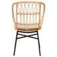 Baxton Studio Caelia Arm Chair in Black and Natural Brown, , large