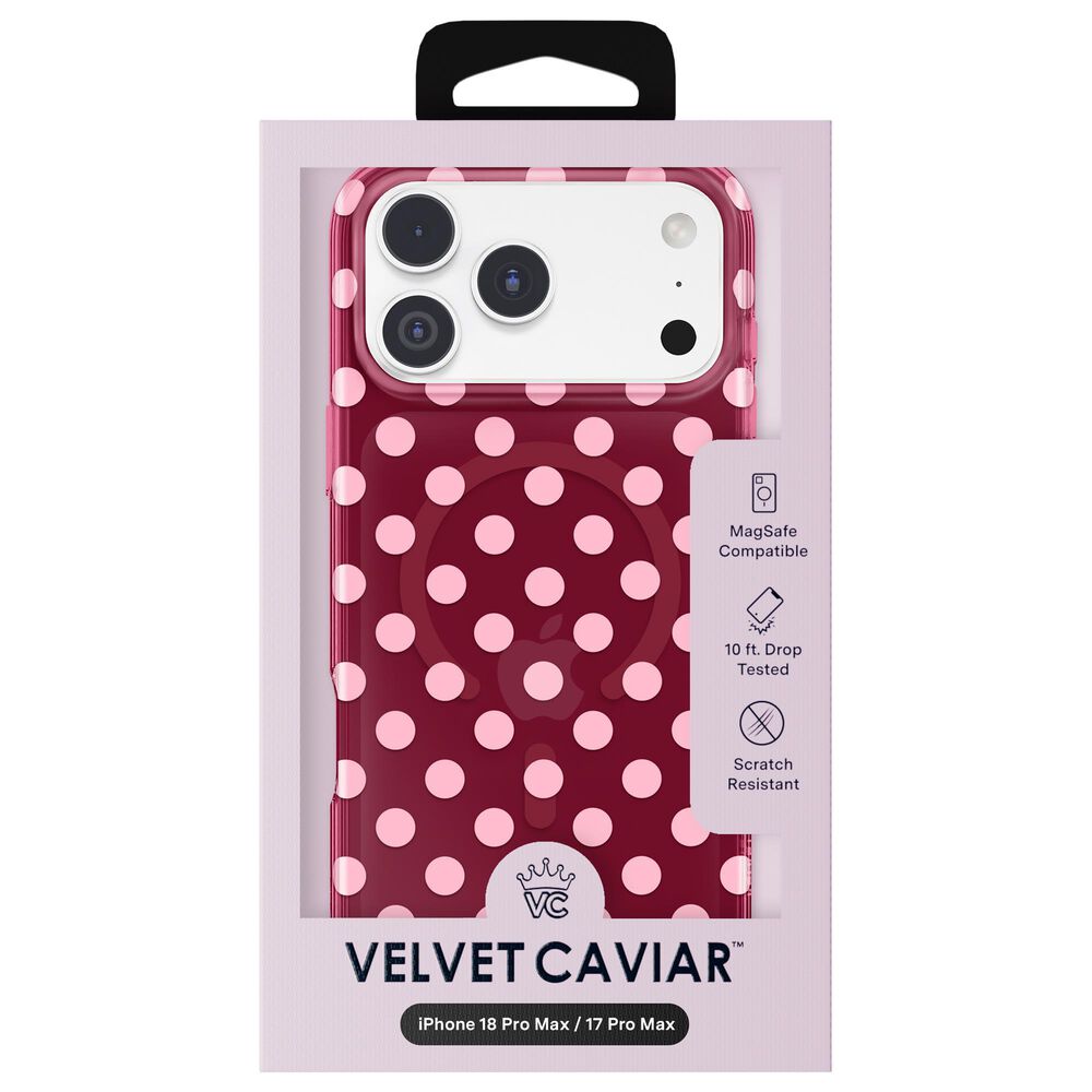 Velvet Caviar MagSafe Case for Apple iPhone 18 Pro Max/17 Pro Max in Raspberry Polka Dot, , large