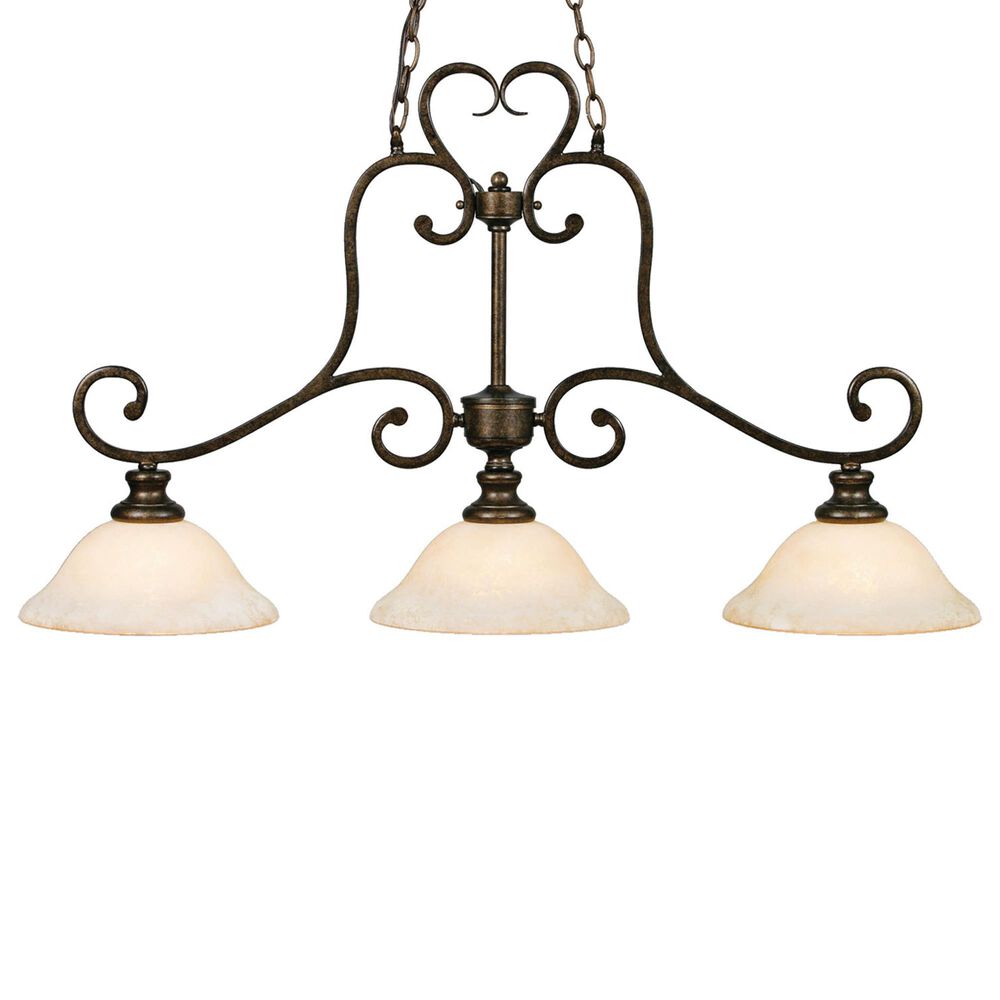 Golden Lighting Heartwood 3-Light Linear Pendant in Burnt Sienna, , large