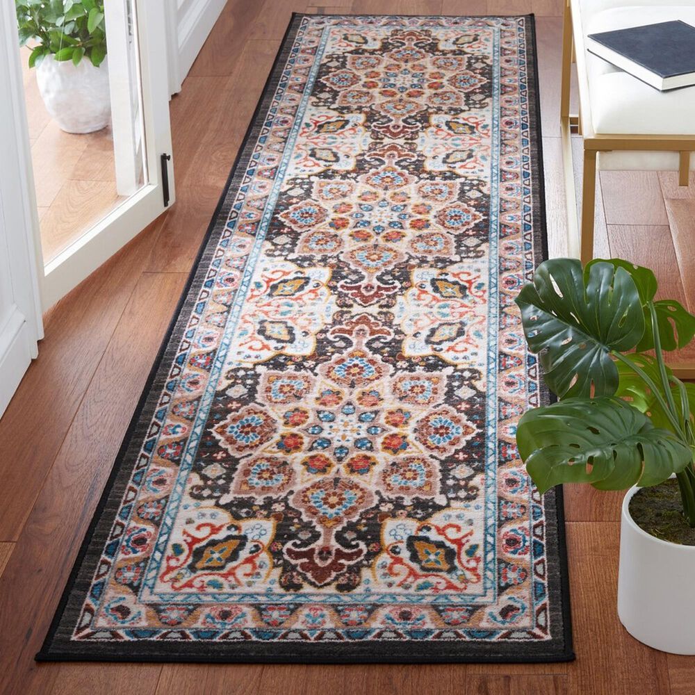 Safavieh Riviera 2&#39;2&quot; x 9&#39; Beige and Charcoal Runner, , large