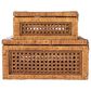 Creative Coop 2-Piece Modern Decorative Square Display Box Set in Dark Brown, , large