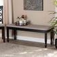 Baxton Studio Corey Dining Bench with Grey Cushion in Dark Brown, , large