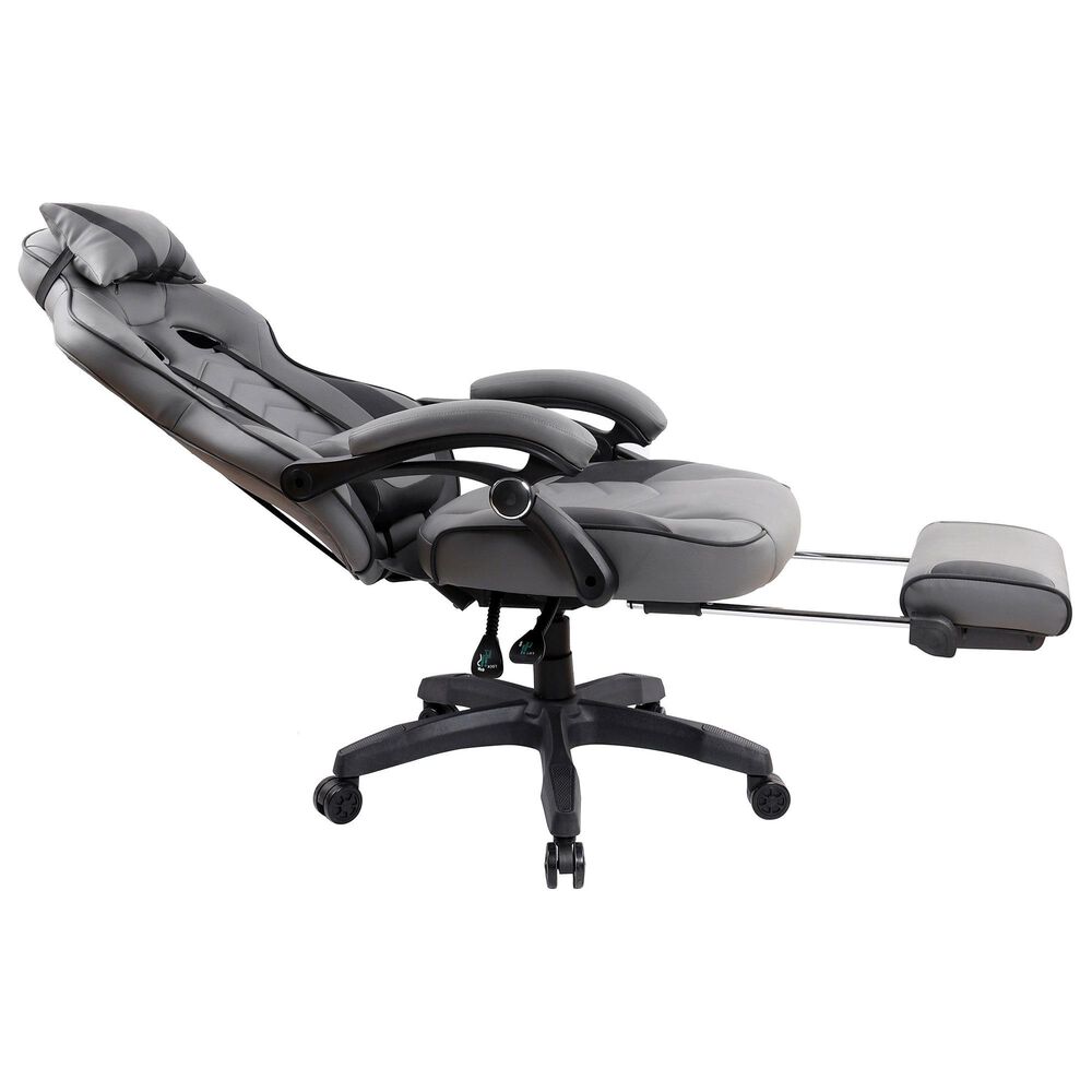 Rta Products Llc Fully Reclining Executive Office Chair with Footrest in Black and Grey, , large