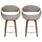 Lumisource Curvo Swivel Counter Stool in Light Grey (Set of 2), , large