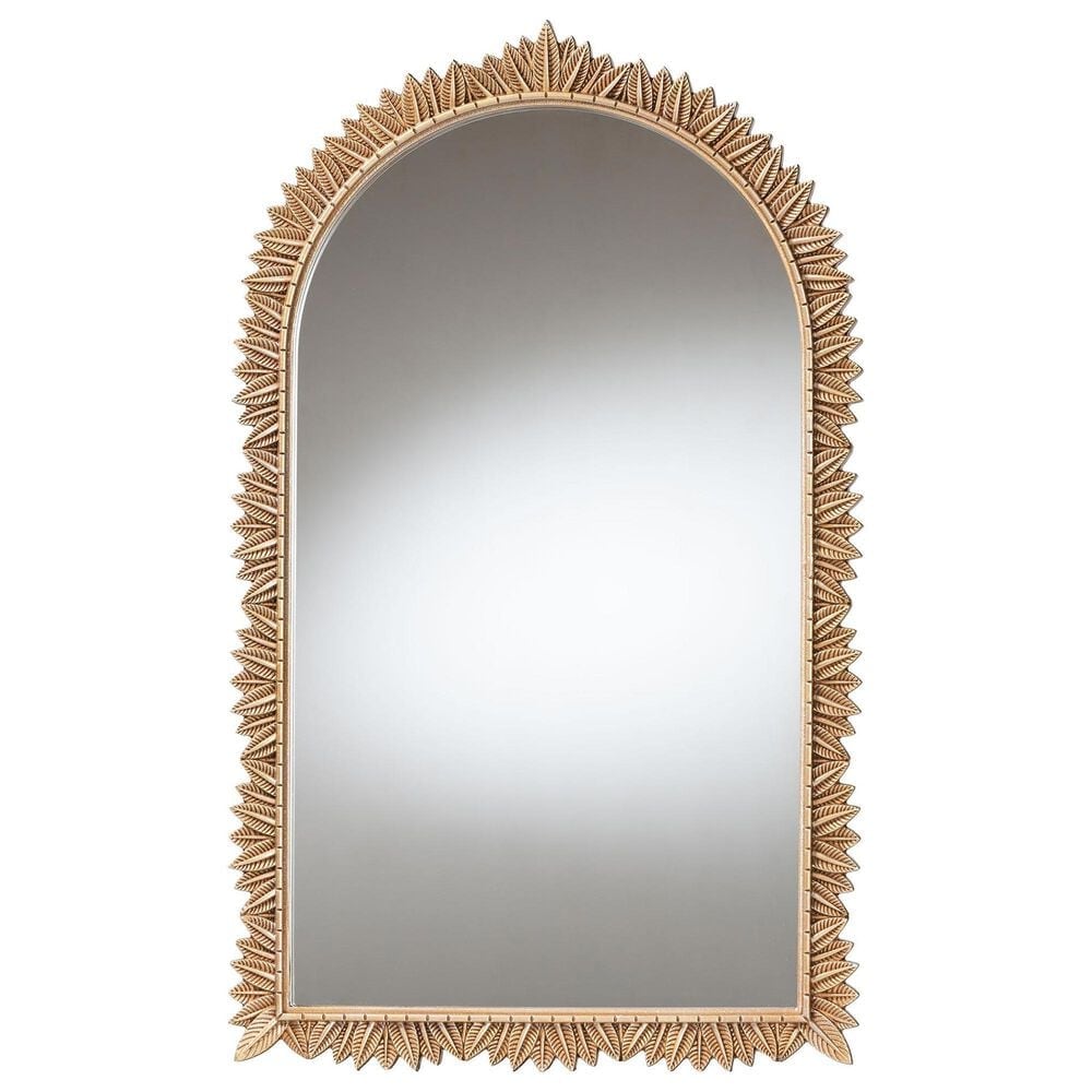 Baxton Studio Caitlin Arch Accent Wall Mirror in Antique Gold, , large