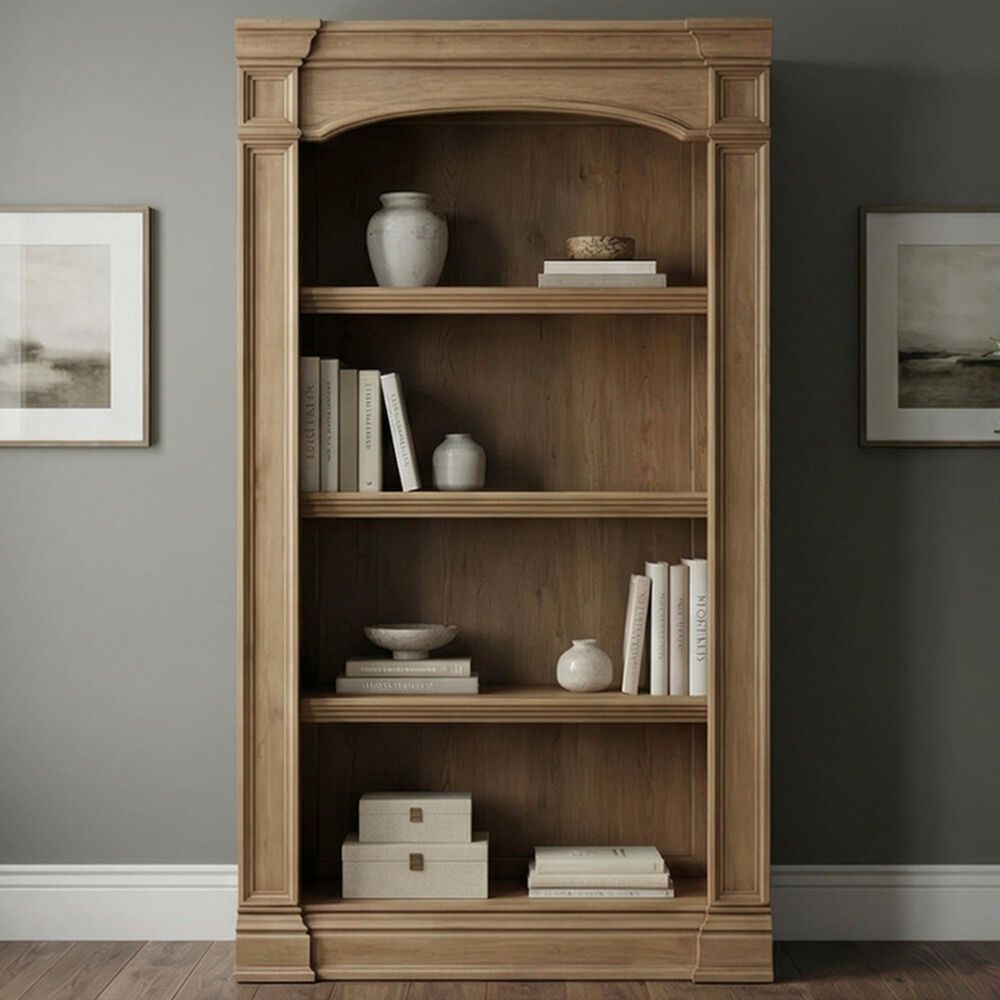 Belle Furnishings Reynolda 4-Shelf Bunching Bookcase in Brown, , large