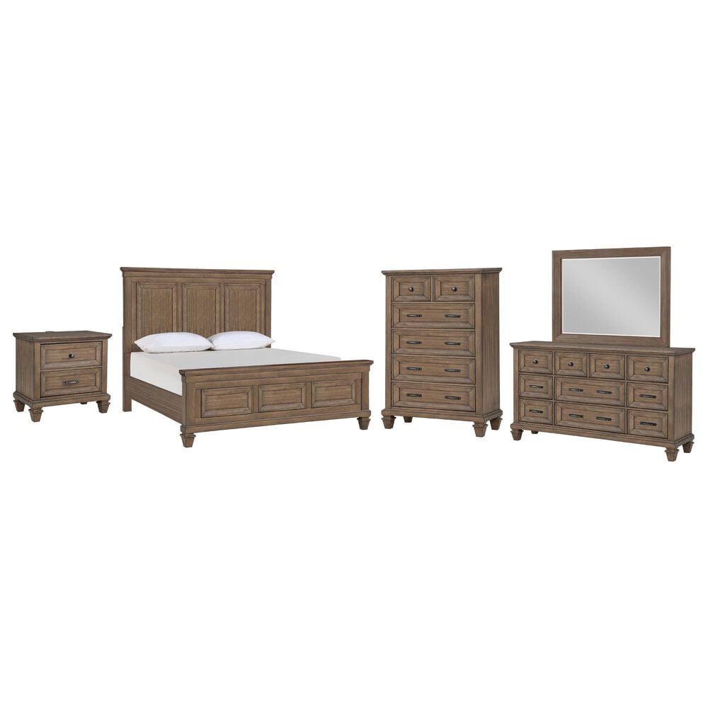 New Heritage Design Mariana 5-Piece Queen Panel Bedroom Set in Vintage Mocha, , large