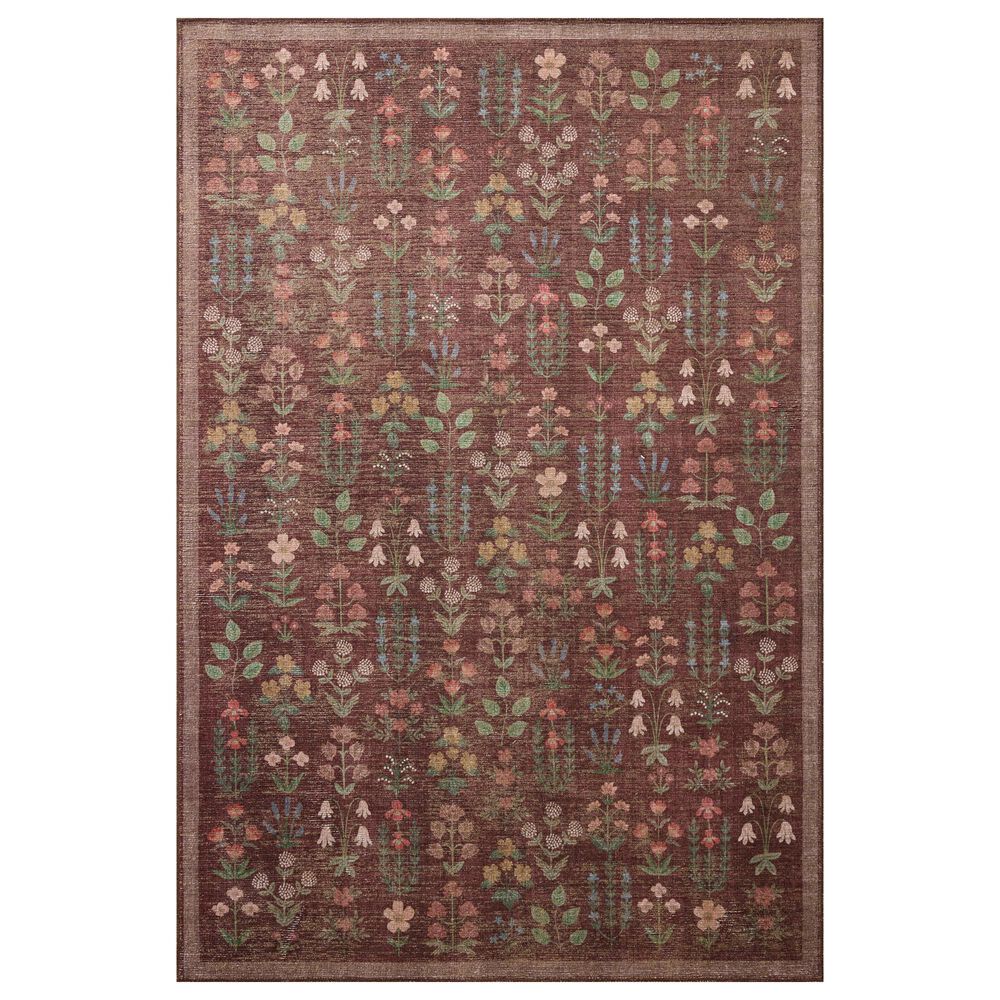 Rifle Paper Co. x Loloi Edinburgh Merlot and Multicolor 2"6" x 12" Runner, , large